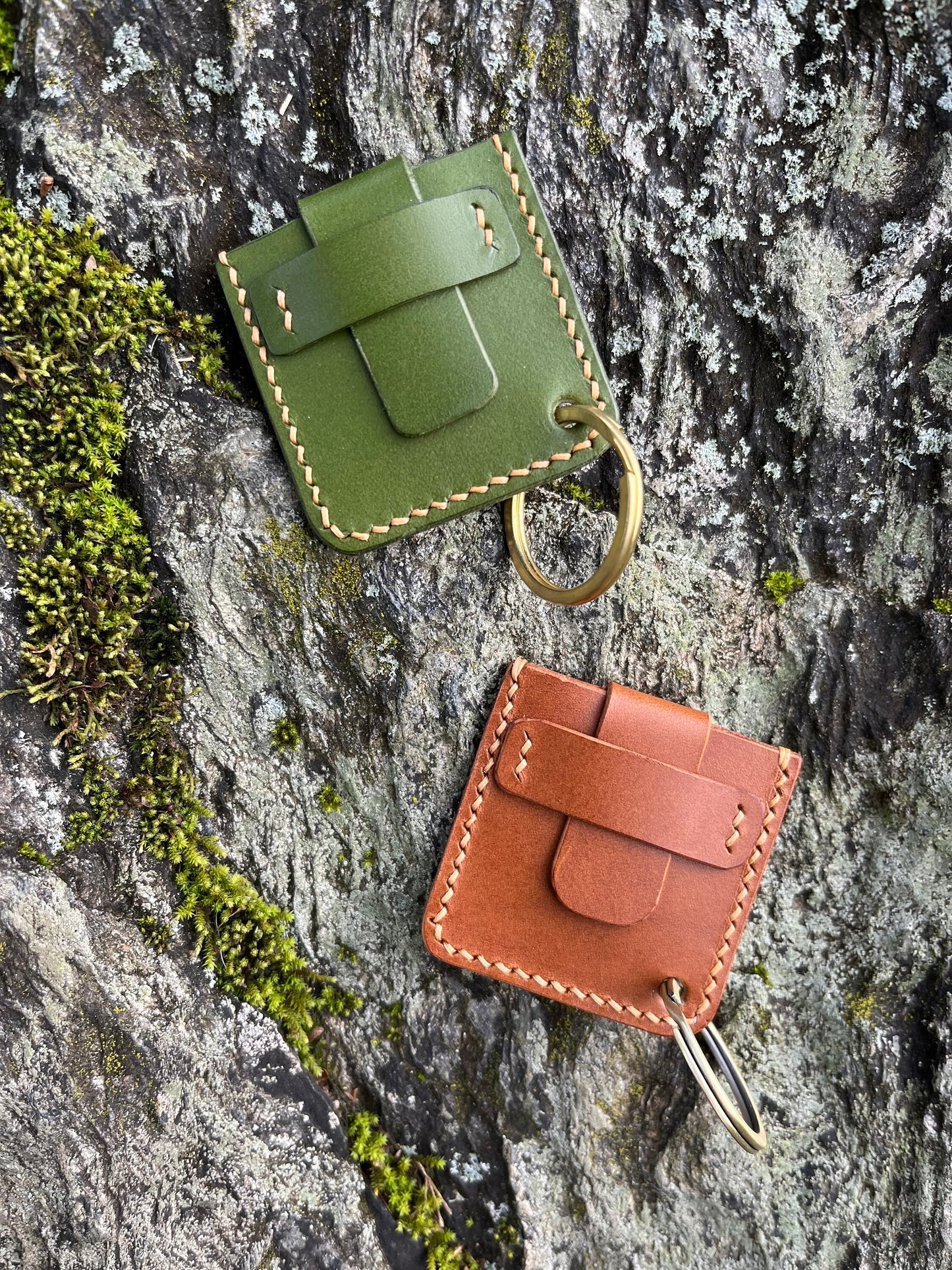 Lactose Intolerant Lactaid Keychain - Handmade Lactase Holder/ Pill Pouch for Dairy Free Foodies - Full Grain Leather - No Dairy Container