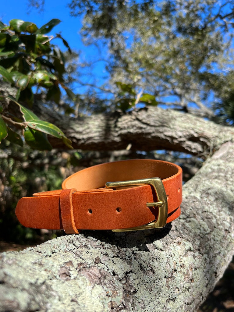 Leather Custom Belt Handmade - Vegetable Tanned Leather - Full Grain - Made to order