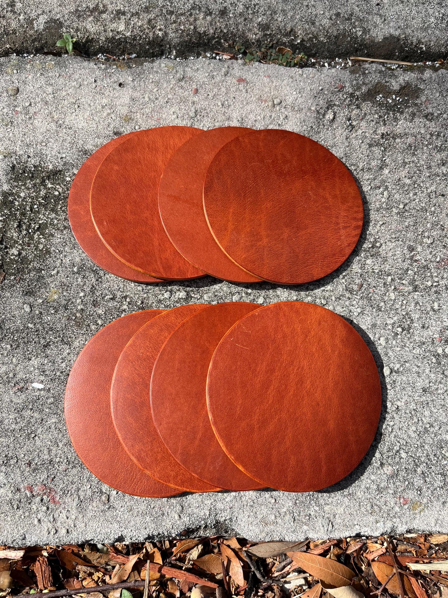 Thick Leather Coasters - Set of Four