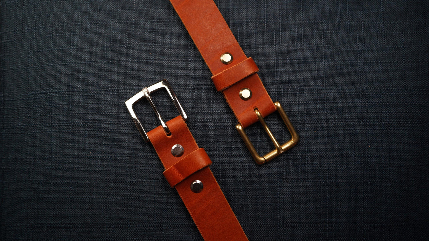 Leather Custom Belt Handmade - Vegetable Tanned Leather - Full Grain - Made to order