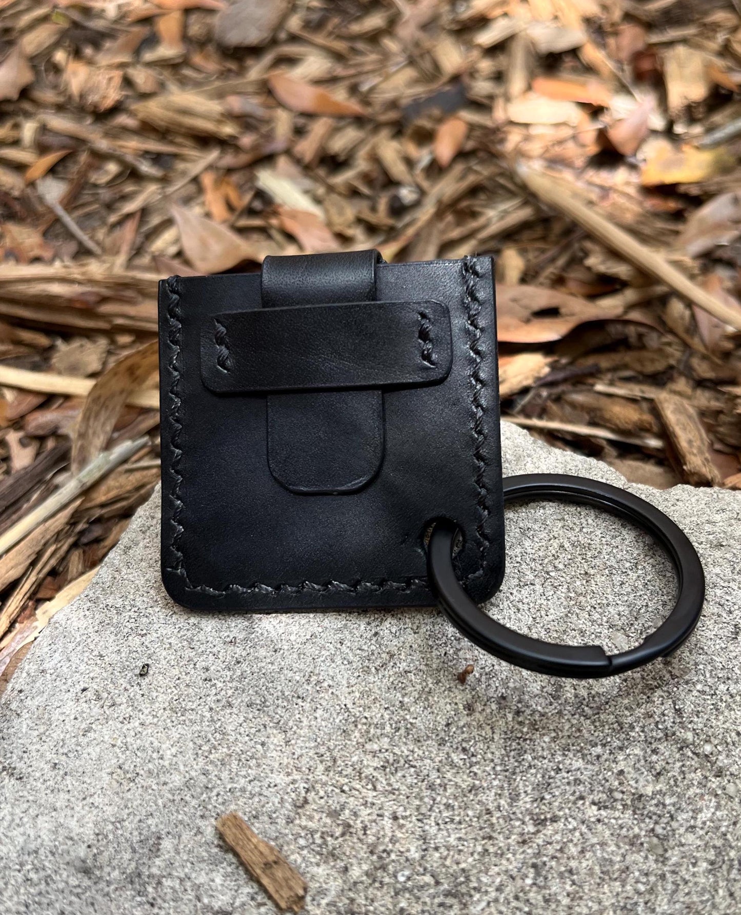 Lactose Intolerant Lactaid Keychain - Handmade Lactase Holder/ Pill Pouch for Dairy Free Foodies - Full Grain Leather - No Dairy Container