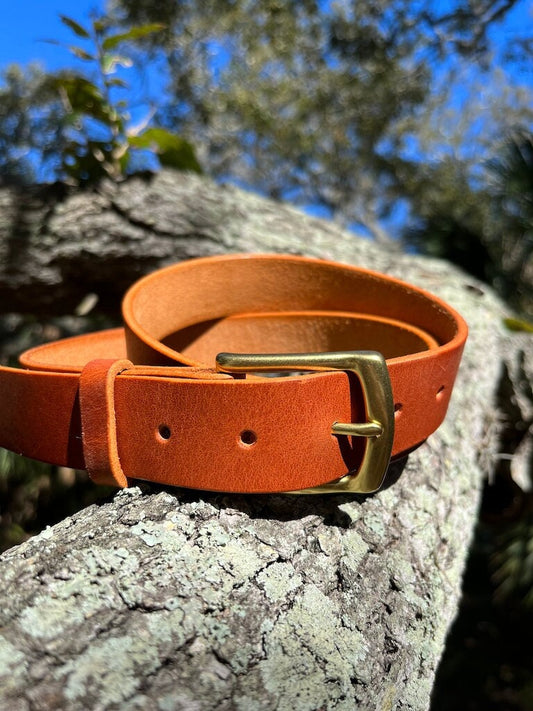 Leather Custom Belt Handmade - Vegetable Tanned Leather - Full Grain - Made to order